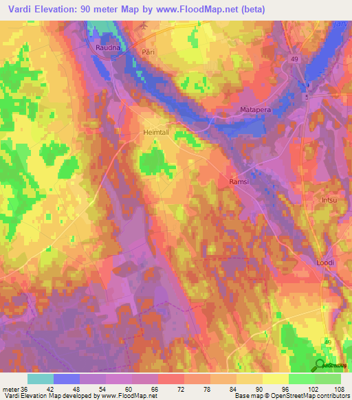 Vardi,Estonia Elevation Map