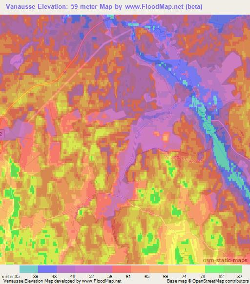 Vanausse,Estonia Elevation Map