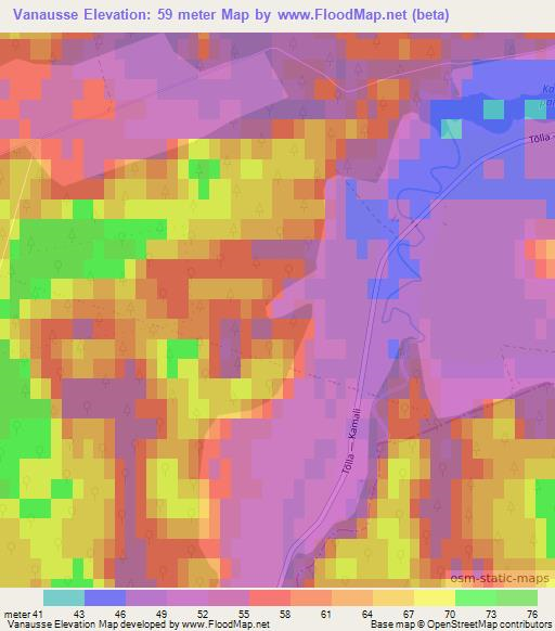 Vanausse,Estonia Elevation Map