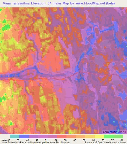 Vana Tanassilma,Estonia Elevation Map