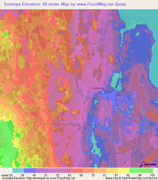 Suislepa,Estonia Elevation Map