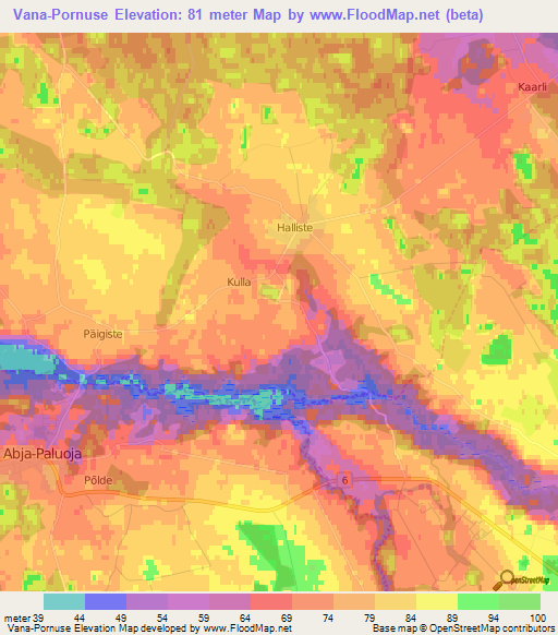 Vana-Pornuse,Estonia Elevation Map