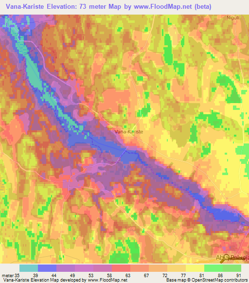 Vana-Kariste,Estonia Elevation Map