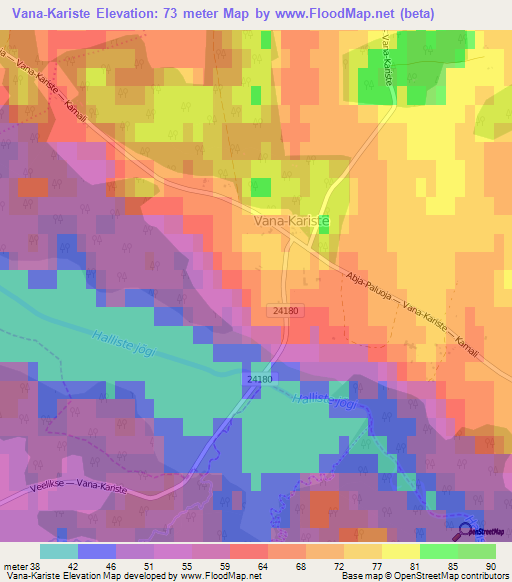 Vana-Kariste,Estonia Elevation Map