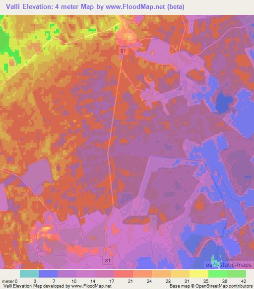 Valli,Estonia Elevation Map