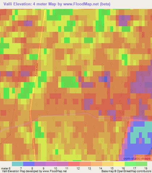 Valli,Estonia Elevation Map