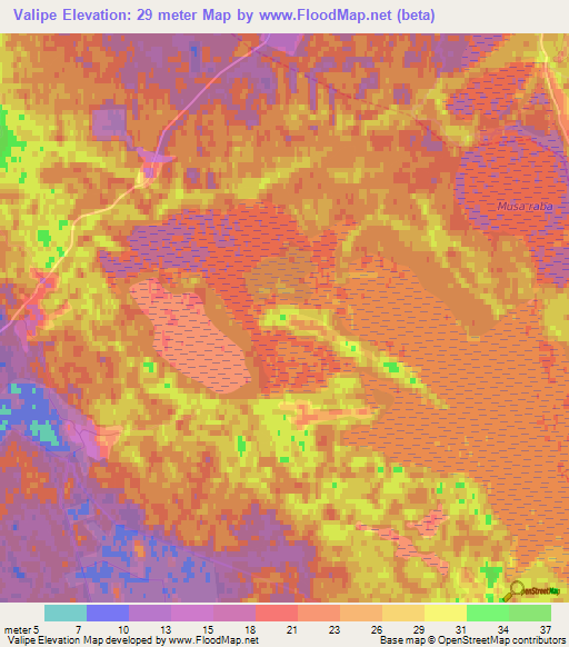 Valipe,Estonia Elevation Map