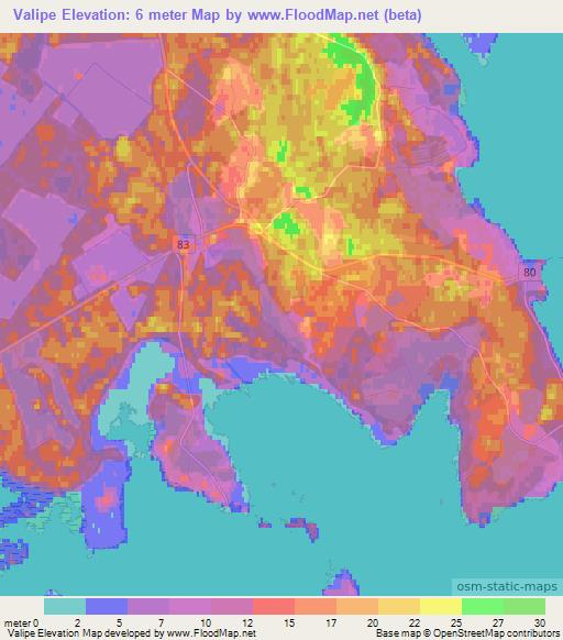 Valipe,Estonia Elevation Map