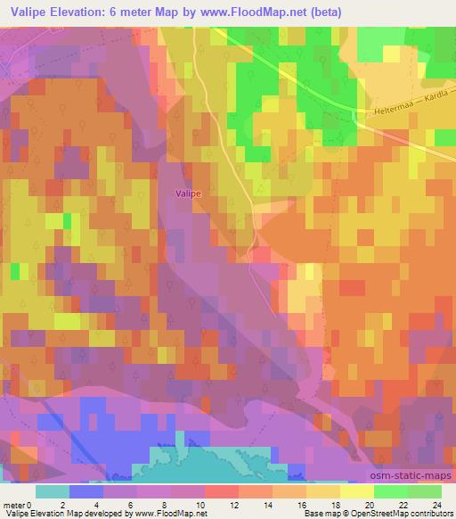 Valipe,Estonia Elevation Map