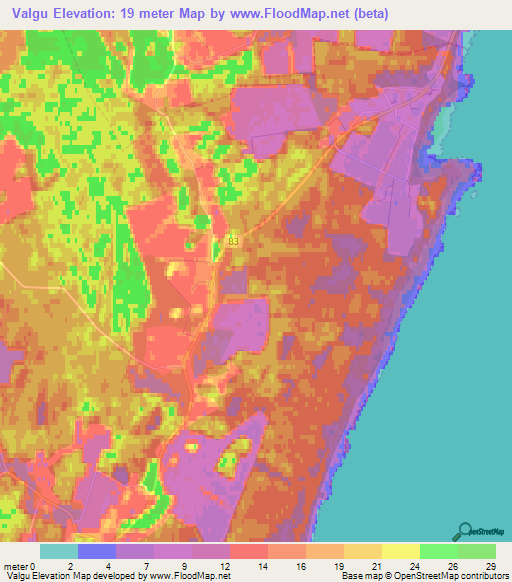 Valgu,Estonia Elevation Map