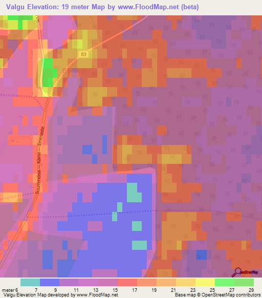 Valgu,Estonia Elevation Map