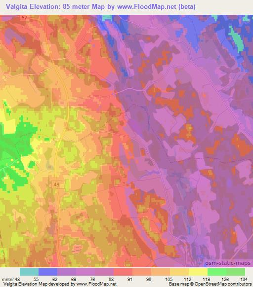 Valgita,Estonia Elevation Map