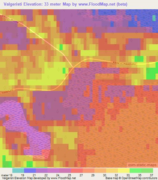 Valgeristi,Estonia Elevation Map