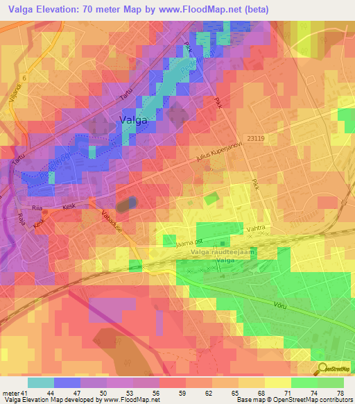 Valga,Estonia Elevation Map