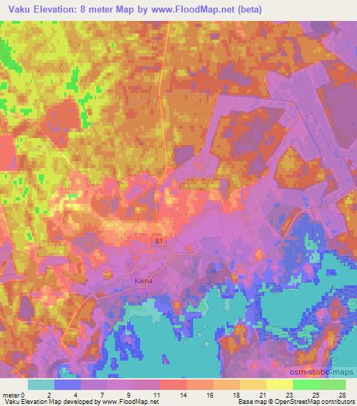 Vaku,Estonia Elevation Map