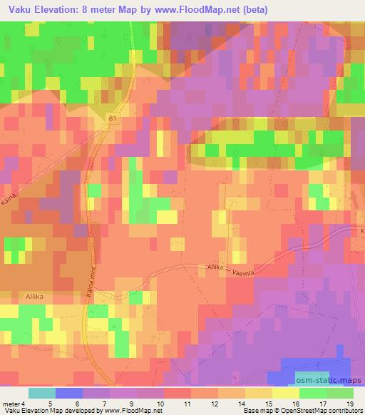 Vaku,Estonia Elevation Map