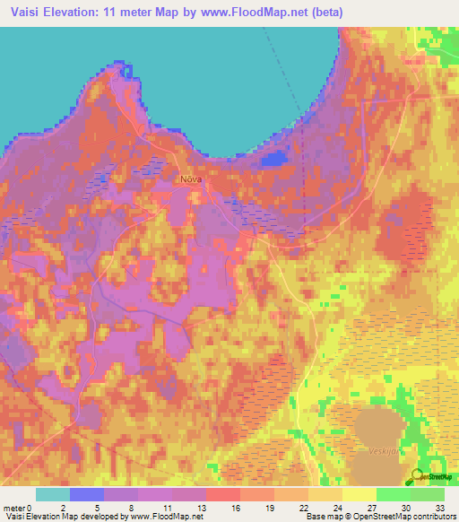 Vaisi,Estonia Elevation Map