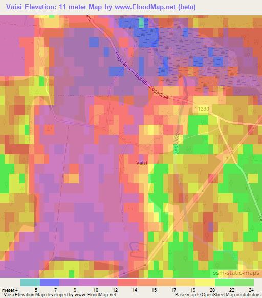 Vaisi,Estonia Elevation Map