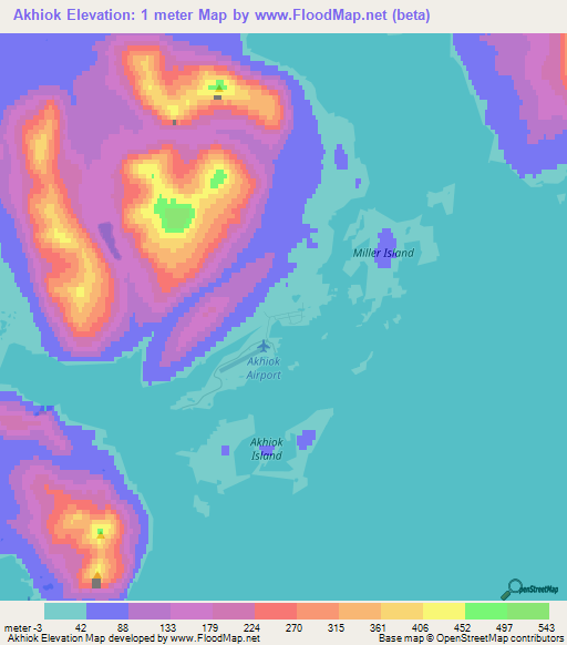 Akhiok,US Elevation Map