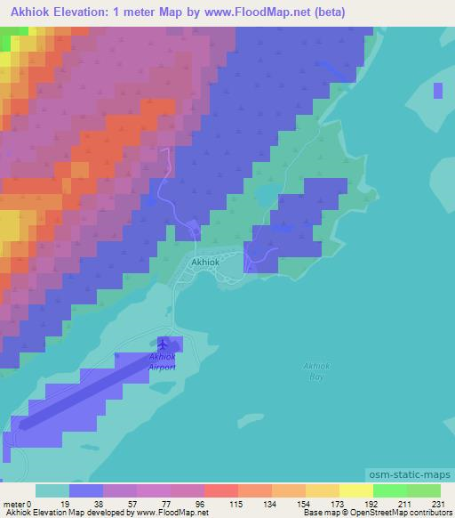 Akhiok,US Elevation Map