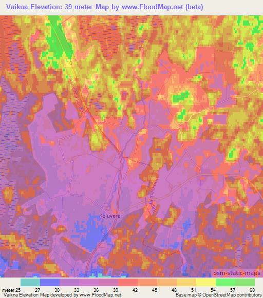 Vaikna,Estonia Elevation Map