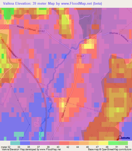 Vaikna,Estonia Elevation Map