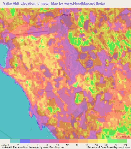 Vaike-Ahli,Estonia Elevation Map