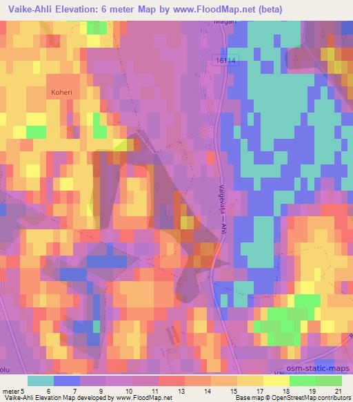 Vaike-Ahli,Estonia Elevation Map