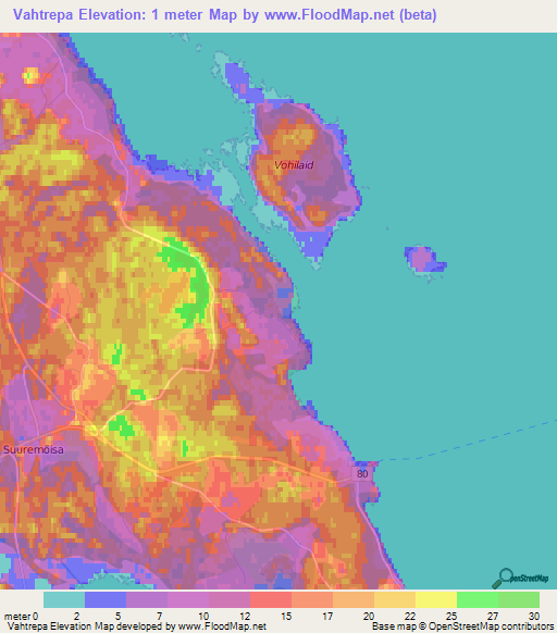 Vahtrepa,Estonia Elevation Map