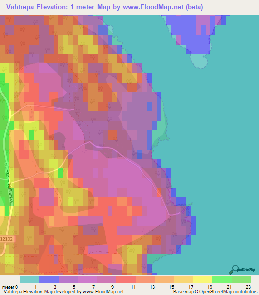 Vahtrepa,Estonia Elevation Map