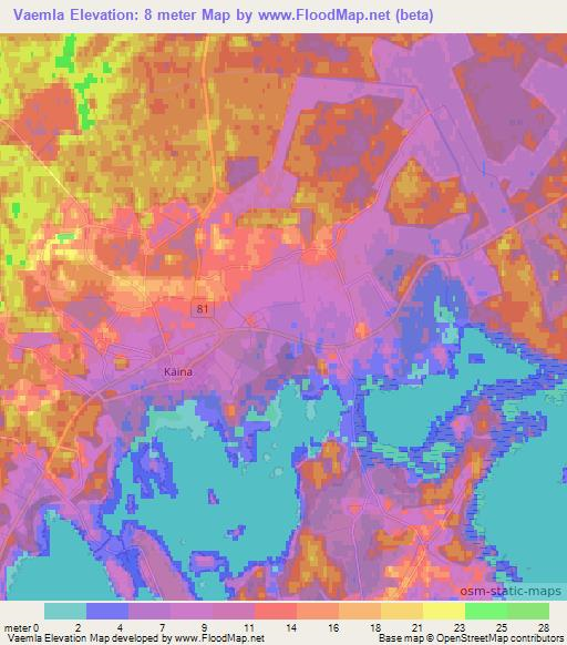 Vaemla,Estonia Elevation Map