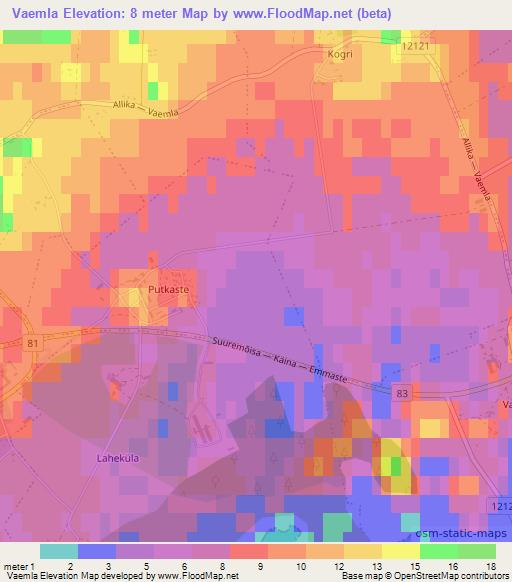 Vaemla,Estonia Elevation Map