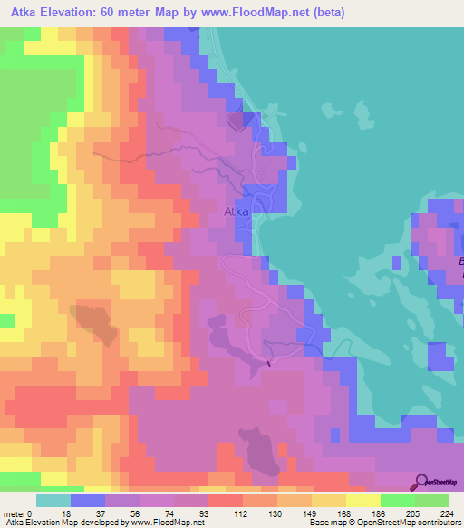 Atka,US Elevation Map