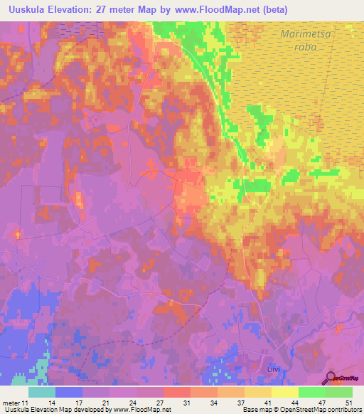 Uuskula,Estonia Elevation Map