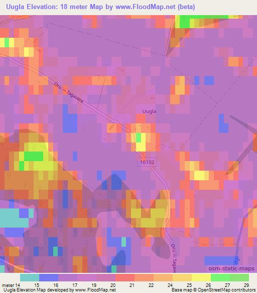 Uugla,Estonia Elevation Map