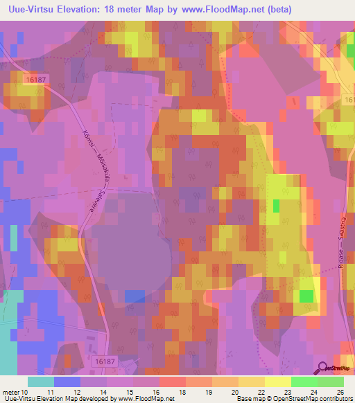 Uue-Virtsu,Estonia Elevation Map