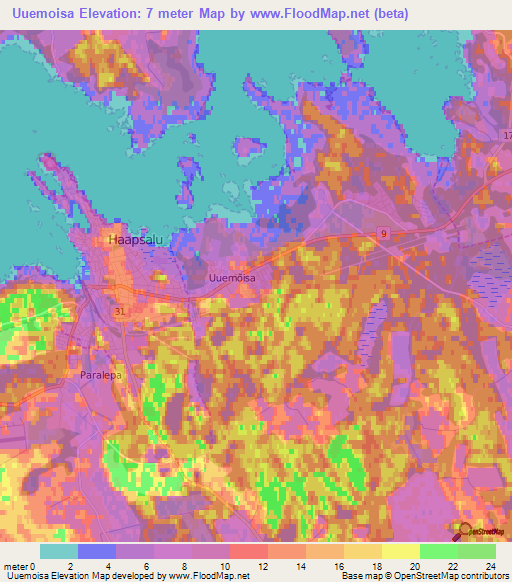 Uuemoisa,Estonia Elevation Map