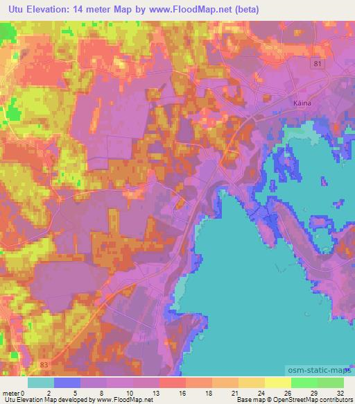 Utu,Estonia Elevation Map