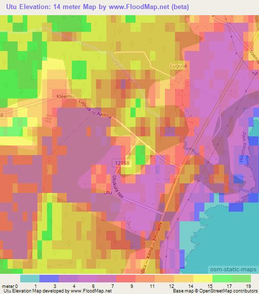 Utu,Estonia Elevation Map