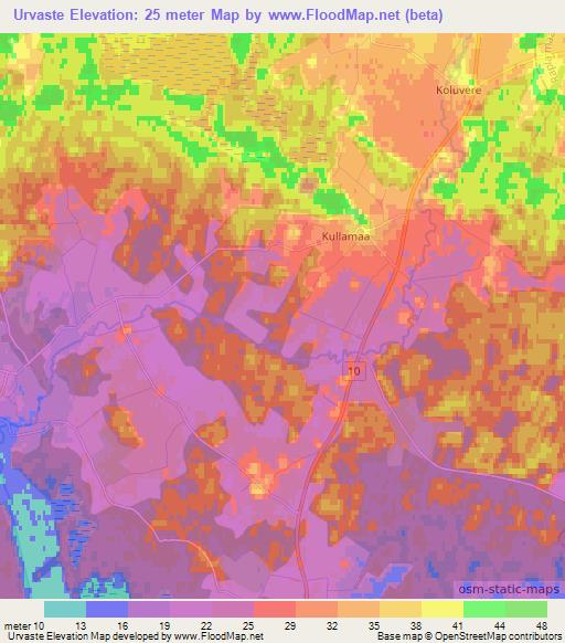 Urvaste,Estonia Elevation Map