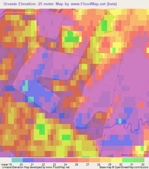 Urvaste,Estonia Elevation Map