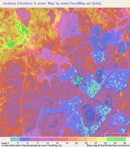 Undama,Estonia Elevation Map