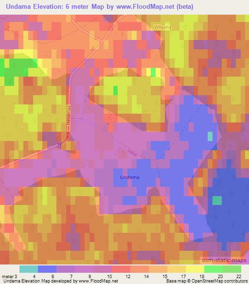 Undama,Estonia Elevation Map