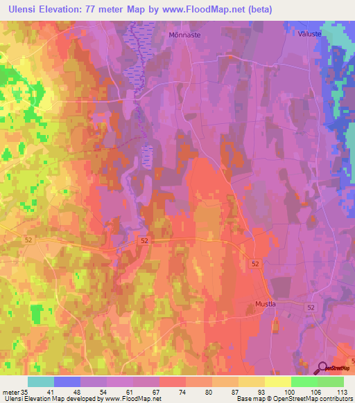 Ulensi,Estonia Elevation Map