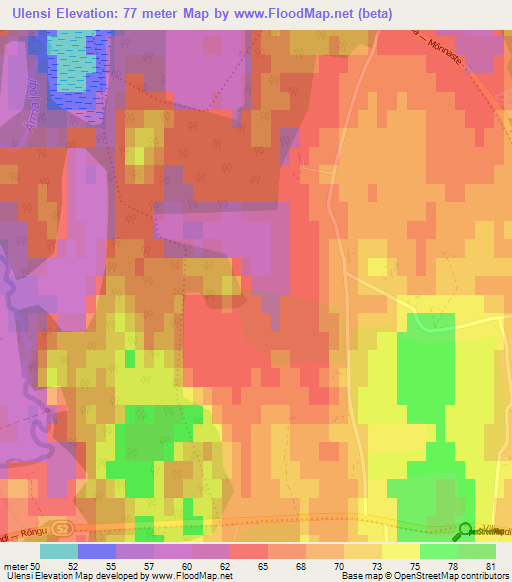 Ulensi,Estonia Elevation Map