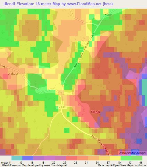 Ulendi,Estonia Elevation Map