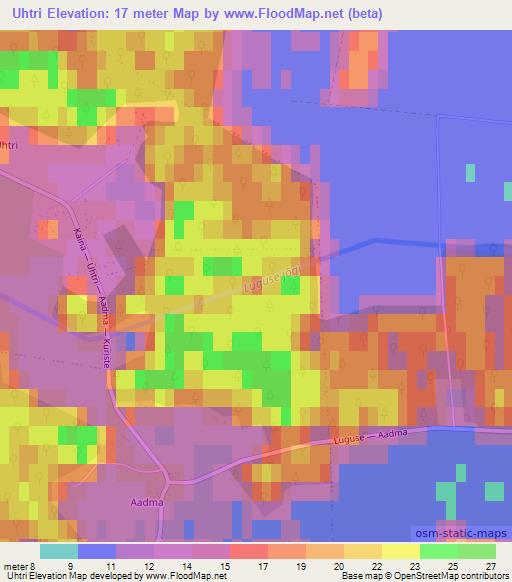 Uhtri,Estonia Elevation Map