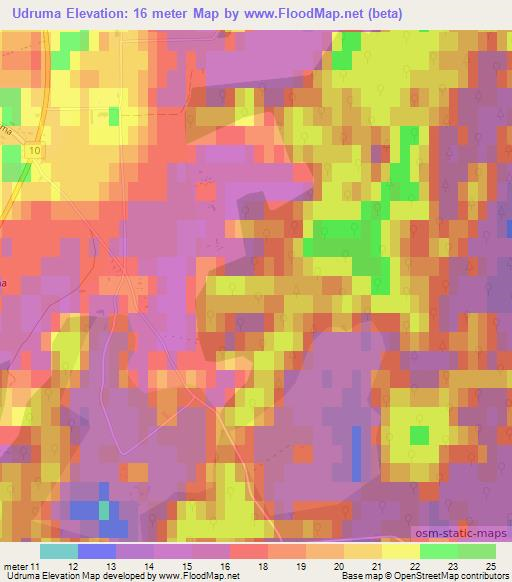 Udruma,Estonia Elevation Map