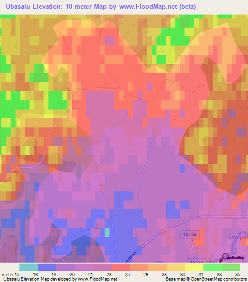 Ubasalu,Estonia Elevation Map