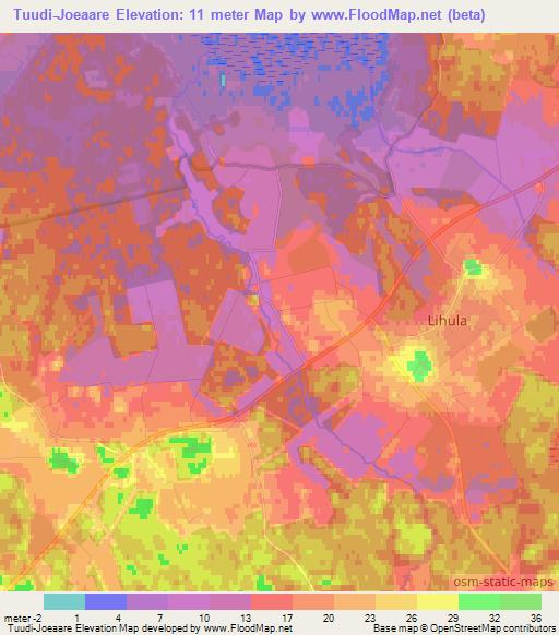 Tuudi-Joeaare,Estonia Elevation Map